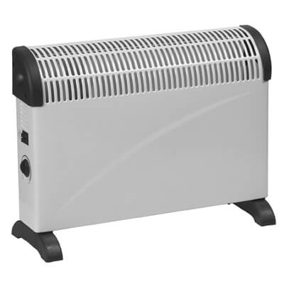 small grey and black convection heater
